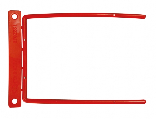 Encuadernador fastener Q-connect plastico d-clips color rojo caja de 100 unidades KF02281, imagen 2 mini