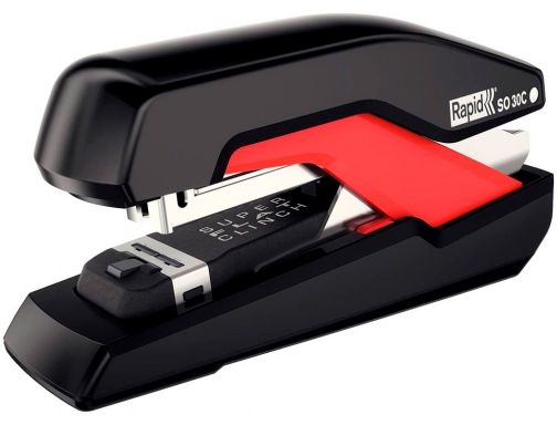 Grapadora Rapid so30c plastico negro rojo capacidad 30 hojas usa grapas omnipress 5000550, imagen 2 mini