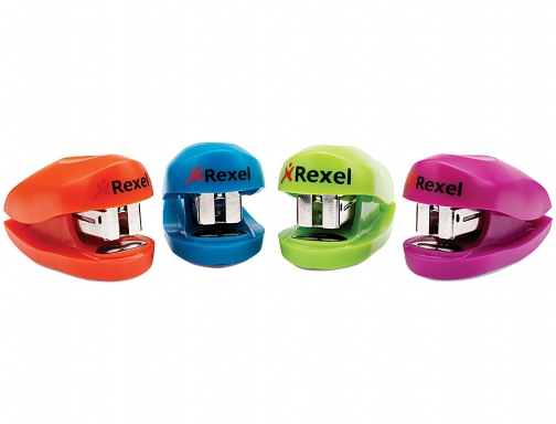 Grapadora Rexel buddy + caja grapas capacidad 10 hojas colores surtidos 2100150, imagen 2 mini