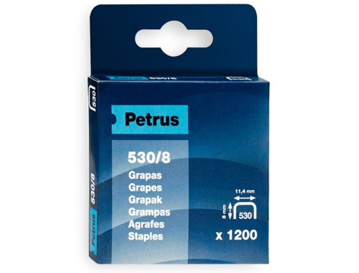 Grapas Petrus n 530 8 caja de 1200 unidades 77514, imagen 2 mini