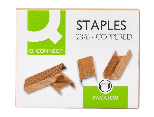 Grapas Qconnect N 23 6 Cobreadas Caja De 1000 Unidades Kf02930, imagen 3 mini