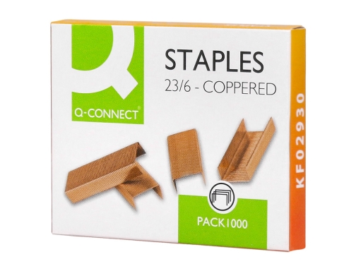 Grapas Qconnect N 23 6 Cobreadas Caja De 1000 Unidades Kf02930, imagen 4 mini