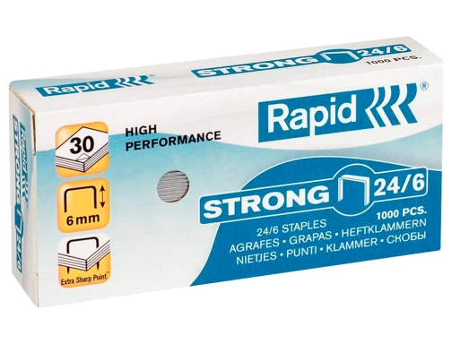 Grapas Rapid n 24 6 strong galvanizadas caja de 1000 unidades 24855800, imagen 2 mini