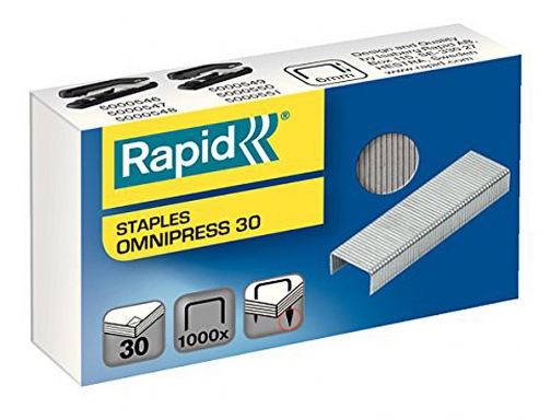 Grapas Rapid omnipress 30 galvanizadas caja de 1000 unidades 5000559, imagen 2 mini