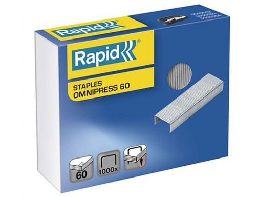 Grapas Rapid omnipress 60 galvanizadas caja de 1000 unidades 5000561, imagen 2 mini