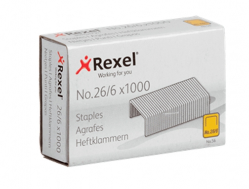 Grapas Rexel 26 6 mm galvanizada caja de 1000 unidades ACCO6131, imagen 3 mini