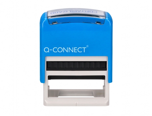 Sello entintado automatico Q-connect contabilizado almohadilla 14x38 mm color azul KF03673, imagen 3 mini