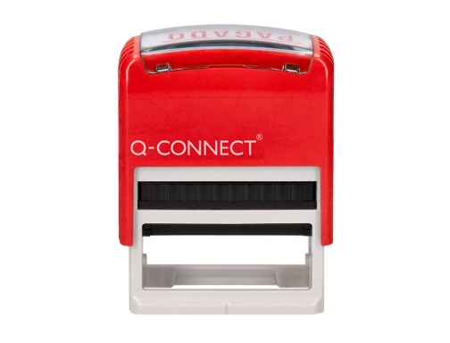 Sello entintado automatico Q-connect pagado almohadilla 14x38 mm color rojo KF03674, imagen 3 mini