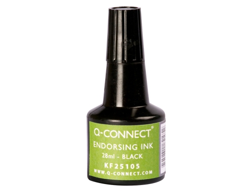 Tinta tampon Q-connect negro bote 28 ml KF25105, imagen 2 mini