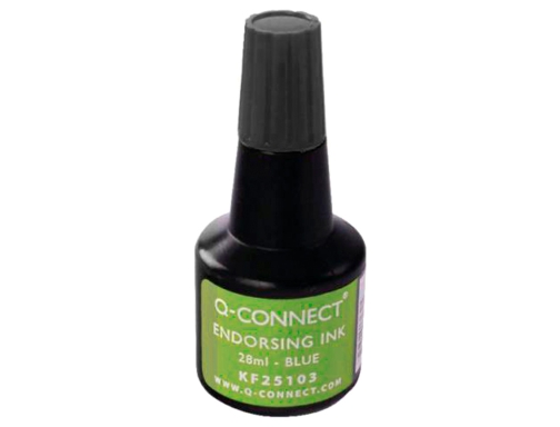 Tinta tampon Q-connect negro bote 28 ml KF25105, imagen 3 mini