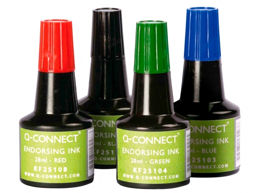 Tinta tampon Q-connect negro bote 28 ml KF25105, imagen 5 mini