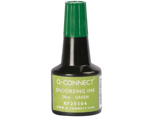 Tinta tampon Q-connect verde bote 28 ml KF25104, imagen 2 mini
