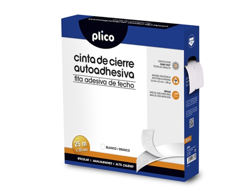 Cinta de cierre adhesiva Plico velcro blanco 20mm x 25m 13318, imagen 2 mini