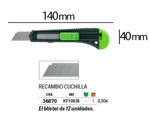 Cuter Q-connect KF10632 ancho en blister, imagen 3 mini