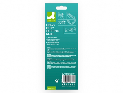 Cuter Qconnect plastico ancho cuchilla 18 mm xd11 blister 1 unidad KF10935, imagen 3 mini