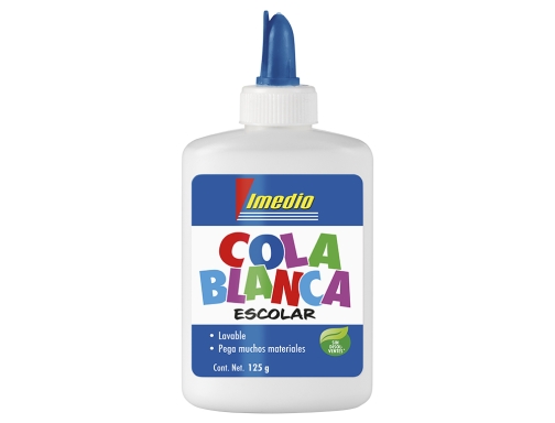 Pegamento cola blanca Imedio escolar lavable bote de 125 gr 7001592, imagen 3 mini