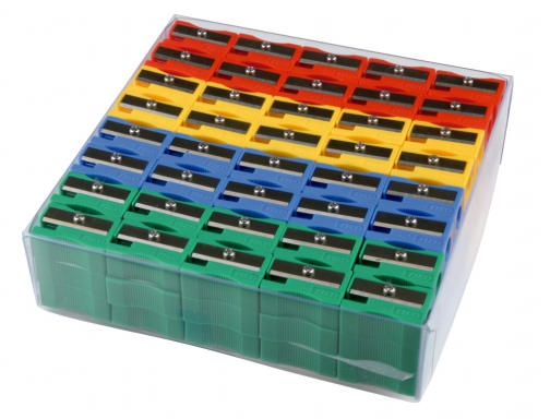 Sacapuntas Liderpapel plastico 1 utilizacion caja de 120 unidades colores surtidos 20998, imagen 2 mini