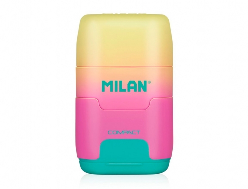 Sacapuntas Milan compact sunset plastico 2 usos con goma de borrar colores 4721116, imagen 2 mini
