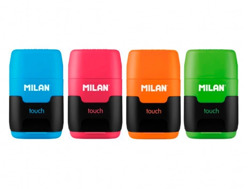 Sacapuntas Milan compact touch duo plastico 2 usos con goma + 2 BYM10272, imagen 3 mini