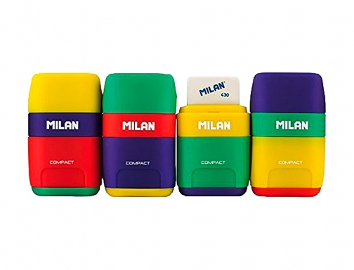 Sacapuntas Milan plastico 2 usos con goma compact mix 4710624, imagen 2 mini