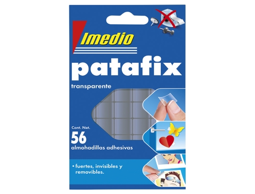 Sujetacosa Imedio patafix almohadilla adhesiva transparente removible blister de 56 unidades 7001471, imagen 3 mini