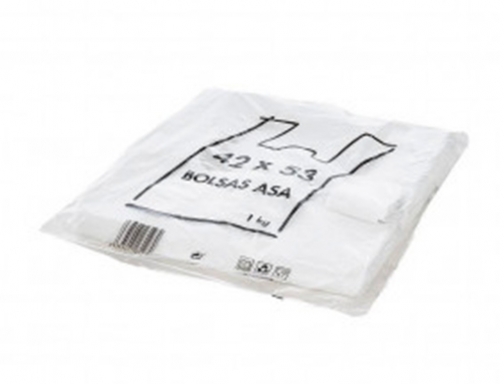 Bolsa camiseta reciclada 70% Blanca 50 mc 42x53 cm adecuada legislacion de 3004045, imagen 4 mini