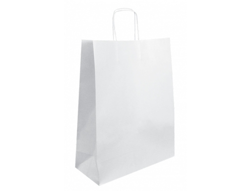 Bolsa kraft basika celulosa blanco 90 gr asa retorcida tamao - l- Blanca 02104013, imagen 3 mini