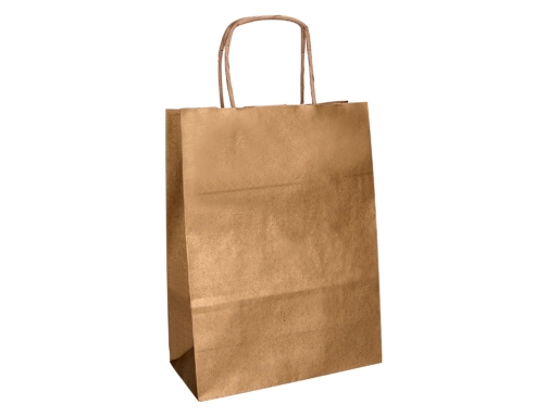 Bolsa kraft Q-connect natural asa retorcida 270x120x360 mm KF18671, imagen 4 mini