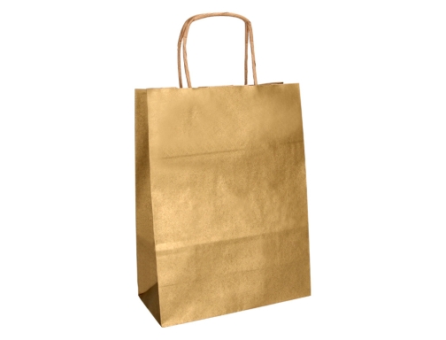 Bolsa kraft Q-connect oro asa retorcida 240x100x310 mm KF18687, imagen 4 mini