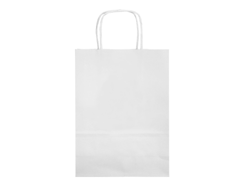 Bolsa papel Q-connect celulosa blanco l con asa retorcida 320x400x14 mm KF03758, imagen 2 mini