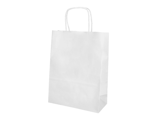 Bolsa papel Q-connect celulosa blanco l con asa retorcida 320x400x14 mm KF03758, imagen 4 mini