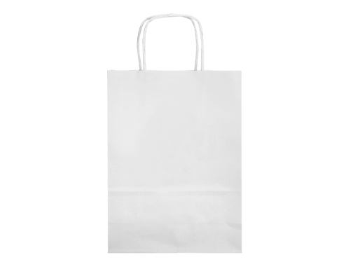 Bolsa papel Q-connect celulosa blanco xs con asa retorcida 180x240x80 mm KF03740, imagen 2 mini