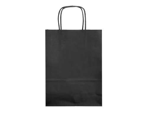 Bolsa papel Q-connect celulosa negro xs con asa retorcida 180x240x80 mm KF03742, imagen 2 mini