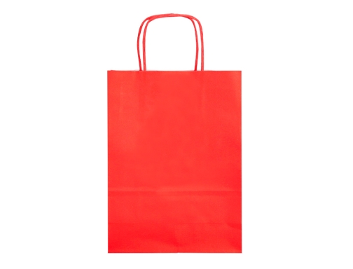 Bolsa papel Q-connect celulosa rojo xs con asa retorcida 180x240x80 mm KF03741, imagen 2 mini