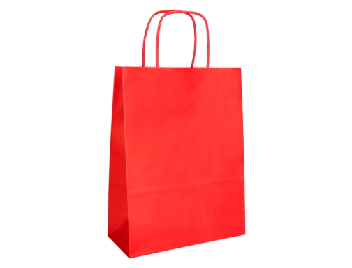 Bolsa papel Q-connect celulosa rojo s con asa retorcida 240x320x10 mm KF03746, imagen 4 mini