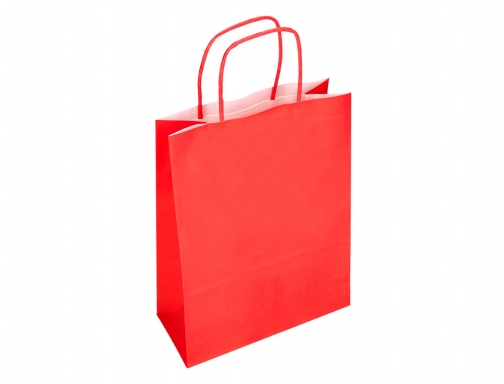 Bolsa papel Q-connect celulosa rojo s con asa retorcida 240x320x10 mm KF03746, imagen 5 mini