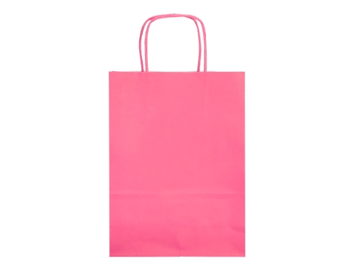 Bolsa papel Q-connect celulosa rosa xs con asa retorcida 180x240x80 mm KF03744, imagen 2 mini