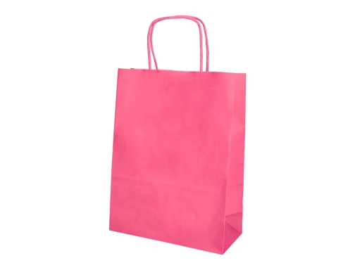 Bolsa papel Q-connect celulosa rosa xs con asa retorcida 180x240x80 mm KF03744, imagen 4 mini