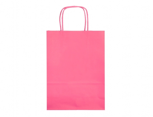Bolsa papel Q-connect celulosa rosa m con asa retorcida 270x370x12 mm KF03754, imagen 2 mini