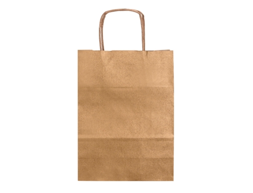 Bolsa papel Q-connect kraft natural liso xs con asa retorcida 180x240x80 mm KF03737, imagen 2 mini