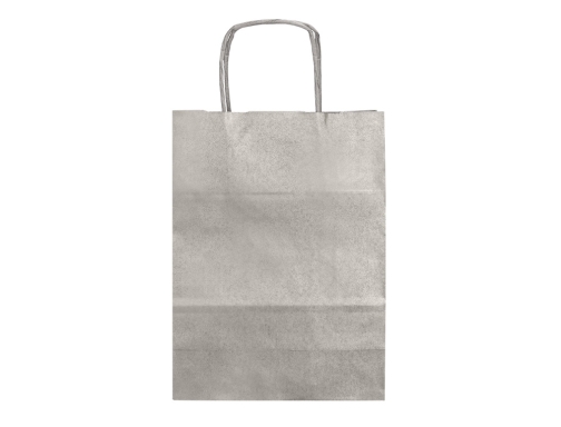 Bolsa papel Q-connect kraft plata l con asa retorcida 320x400x14 mm KF03757, imagen 2 mini