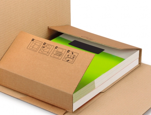 Caja para embalar Q-connect libro medidas 300x240x60 mm espesor carton 3 mm KF26142, imagen 4 mini