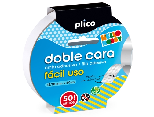 Cinta adhesiva Plico doble cara facil utilizacion 50 mt x 12 18 13309, imagen 2 mini