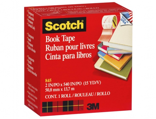 Cinta adhesiva Scotch 845 book tape 13,7 mt x 50,8 mm 70016014659, imagen 2 mini