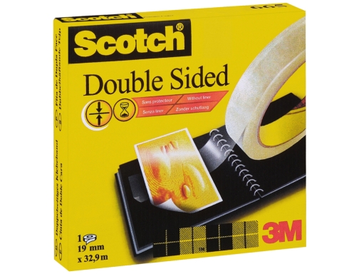 Cinta adhesiva Scotch dos caras 33 mt x 19 mm 70016072798 (1665 3319), imagen 2 mini