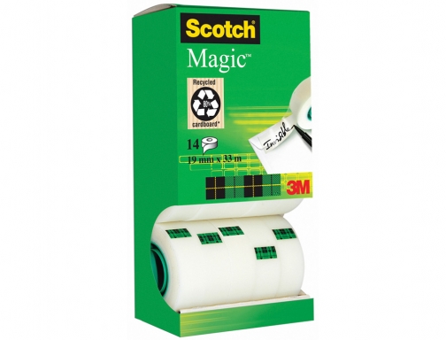 Cinta adhesiva Scotch magic invisible 33 mt x 19 mm pack de 810PCK14, imagen 4 mini