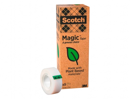 Cinta adhesiva Scotch magic invisible eco 33 mt x 19 mm pack 900-1933-9, imagen 2 mini