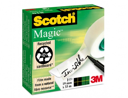 Cinta adhesiva Scotch magic invisible 33 mt x 19 mm pack de 70005241859, imagen 2 mini