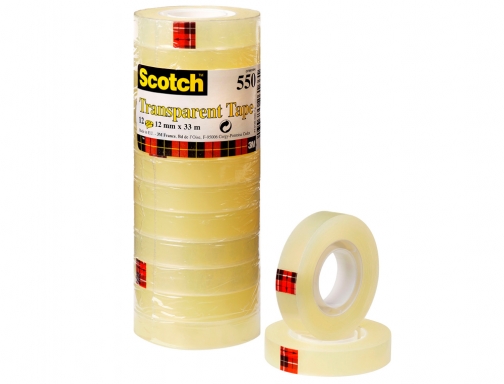 Cinta adhesiva Scotch transparente 33 mt x 12 mm pack de 12 550 1233 AE, imagen 2 mini