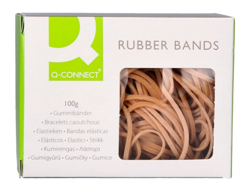 Gomillas elasticas Qconnect 100 gr 100x3 mm numero 34 KF10667, imagen 2 mini